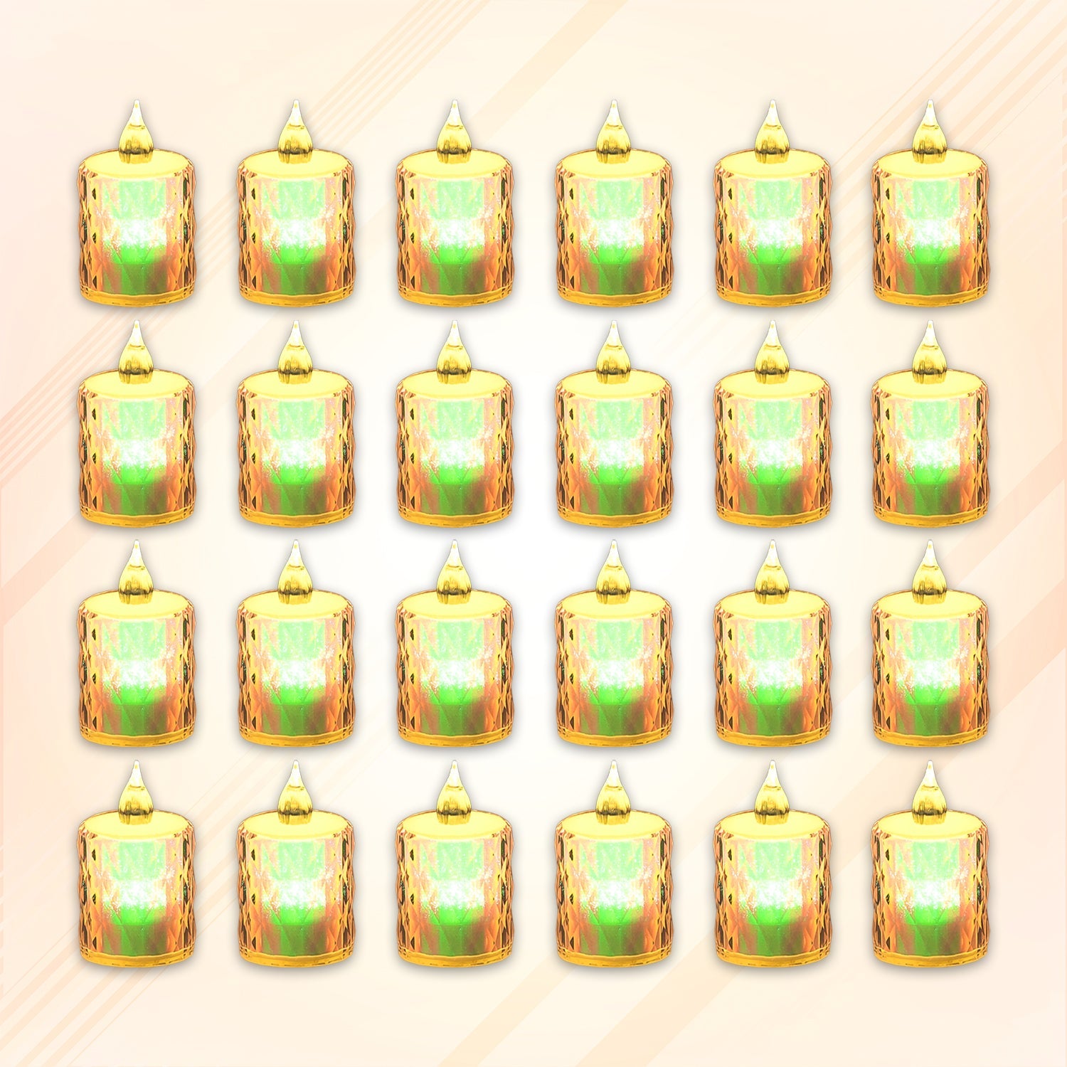 24 Pc Flameless and Smokeless Decorative Melting Candles LED Tea Light Candle Flickering Electronic Candle