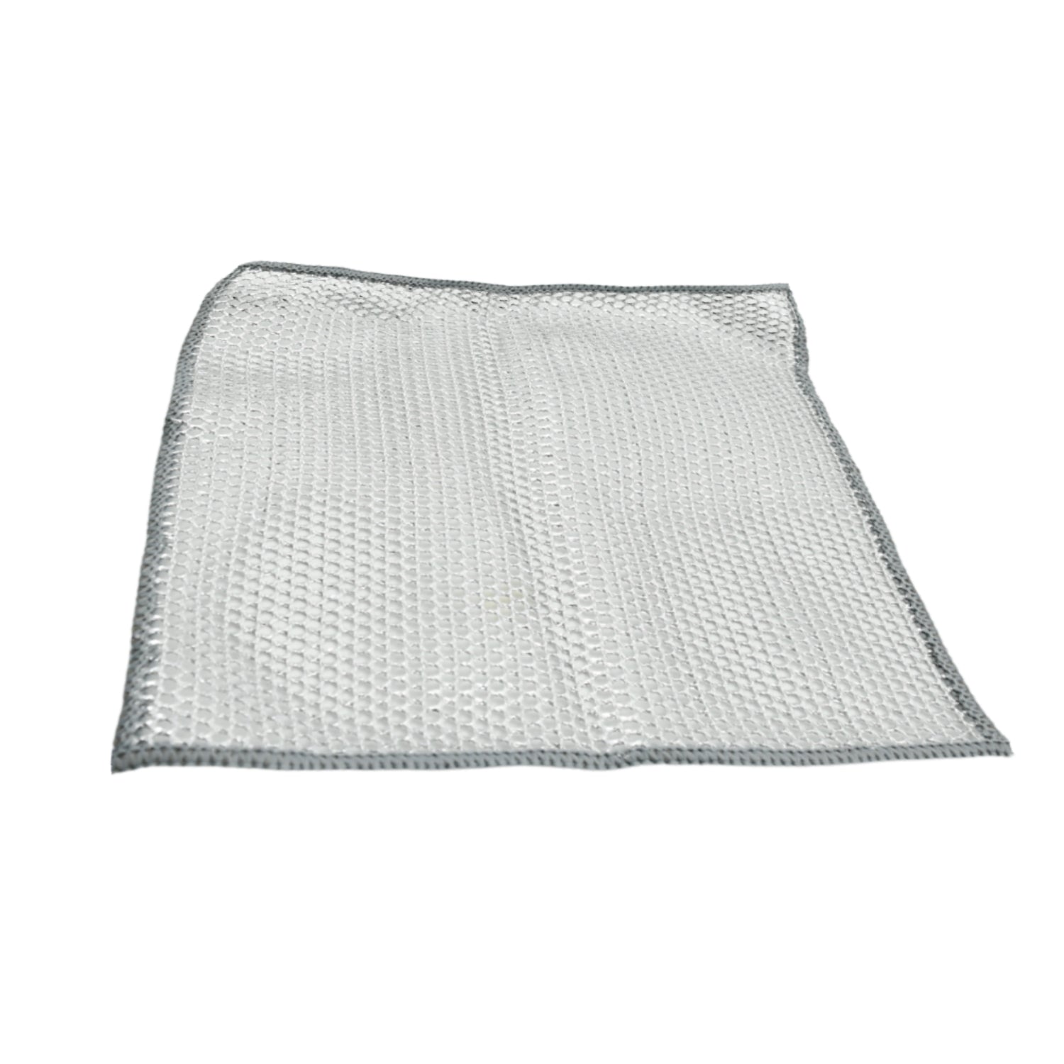 Double-Sided Microfiber Cloth & Stainless Steel Scrubber – Non-Scratch Wire (1 Pc, 20x20 cm)