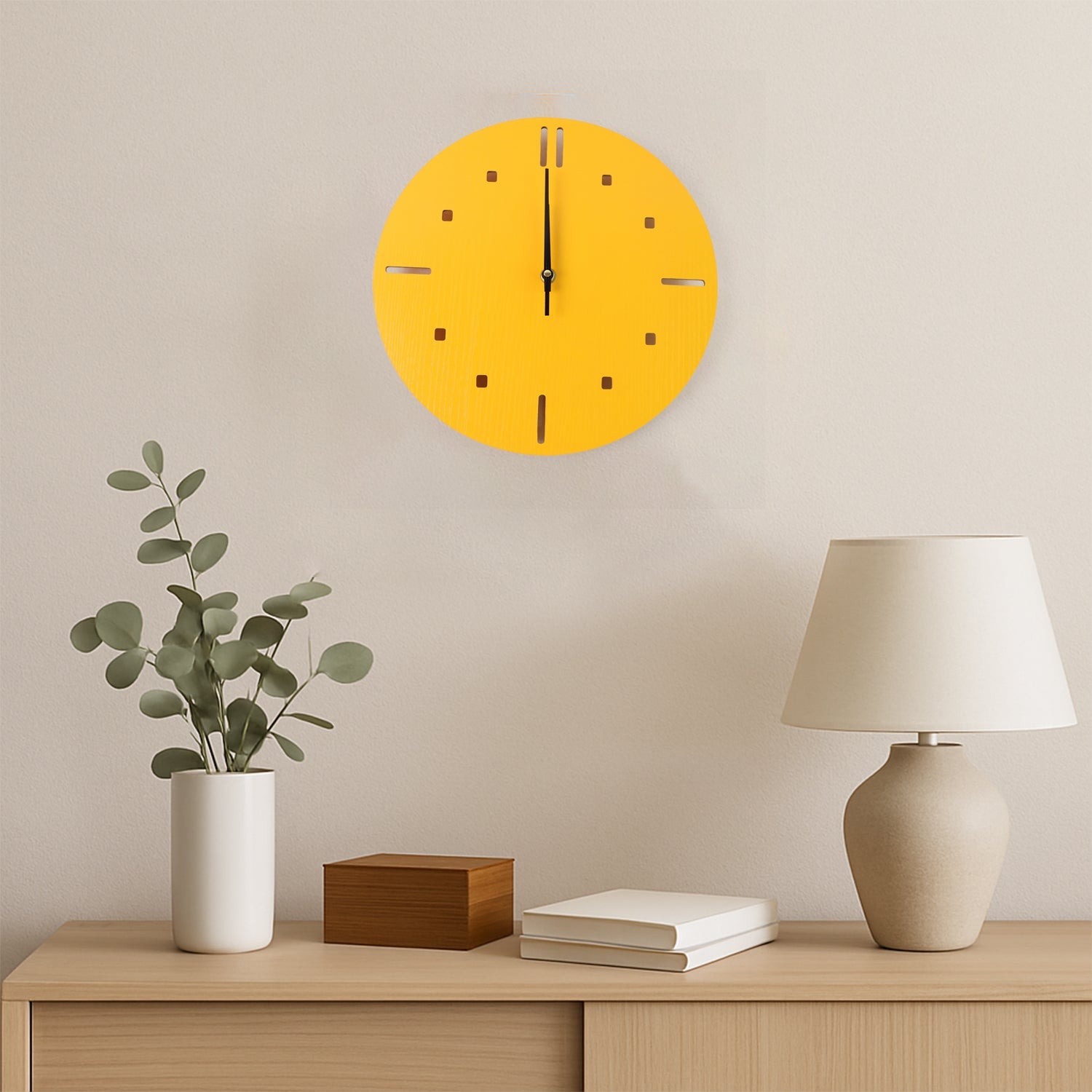 Modern Round Wall Clock Stylish and Silent Non-Ticking Decorative Timepiece (1 Pc)