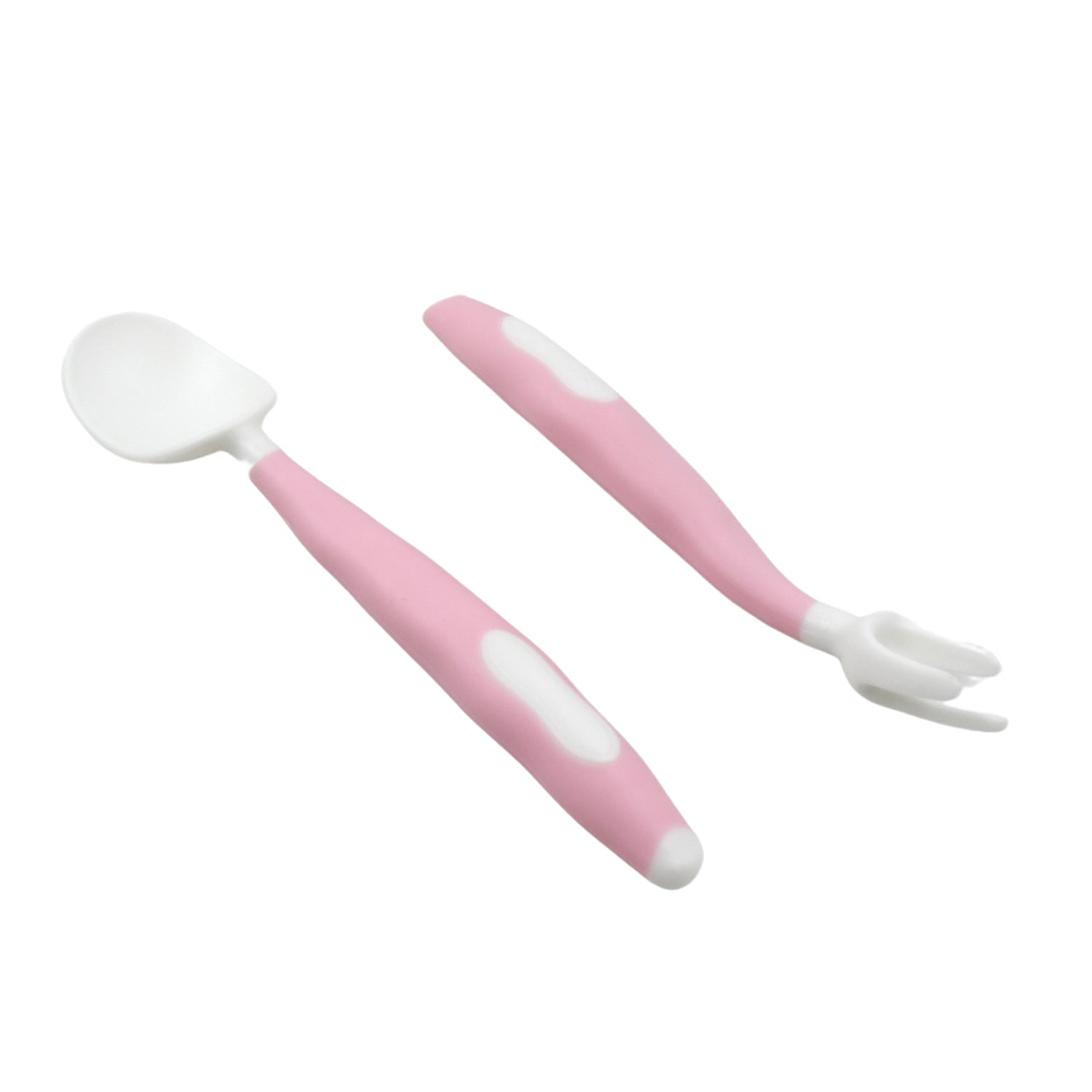 Silicone Bendable Kids Spoon & Fork Set – Toddler Self-Feeding Utensils (2 Pc Set)