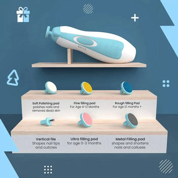 Electric Baby Nail Trimmer With Grinding Heads For Newborn Infant And Toddler