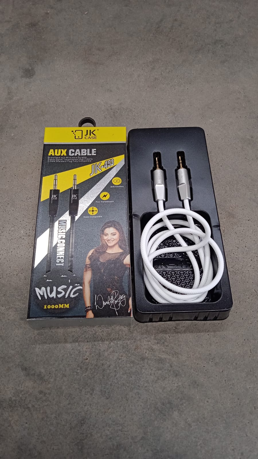 JK Aux Cable for Mobile and Tablet Home / Car Stereos & More (1 Pc / 1000MM)