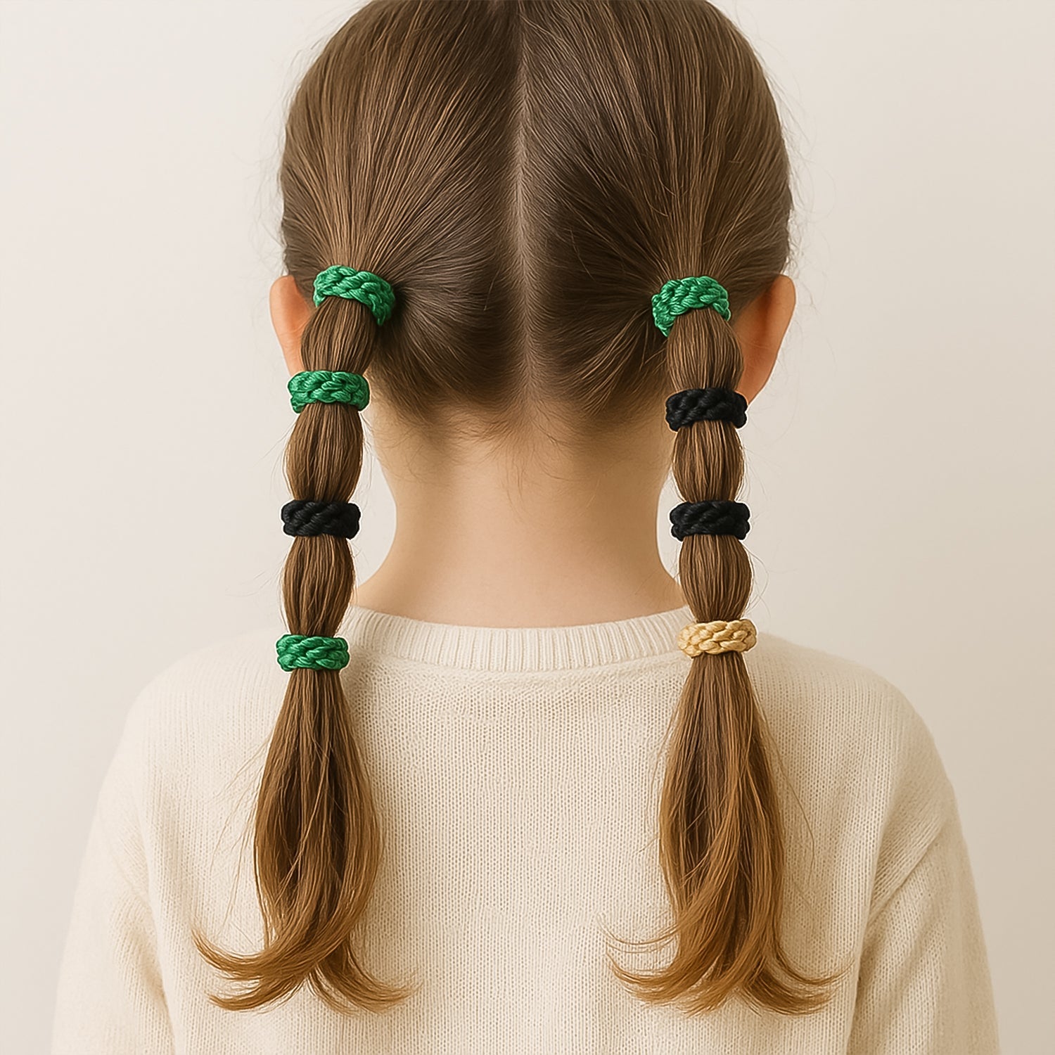 Braided Elastic Hair Bands Set (12 Pc)