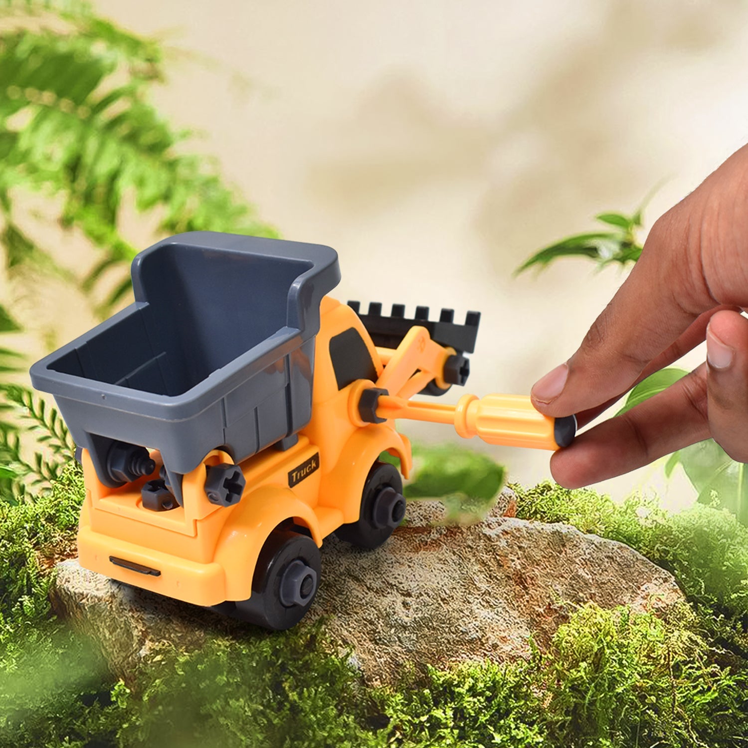 Engineering Vehicles Nut Assembly Toy – DIY Vehicle Model Set for Kids, Simulation Car Construction Toy (2 Pc Set)