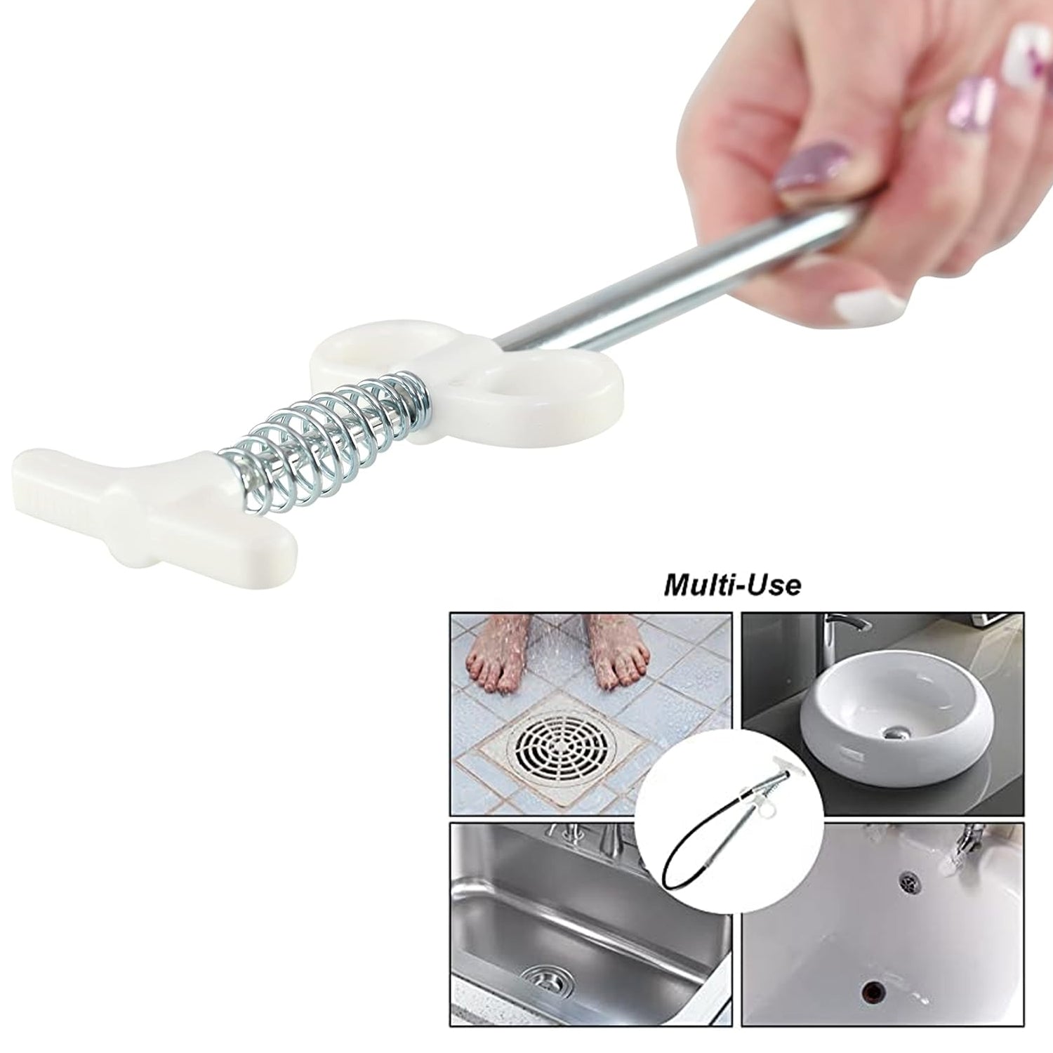 Drain Block Remover Cleaning Tool for Pipes, Clogged Drains ( 85 To 90 Cm / 1 Pc)