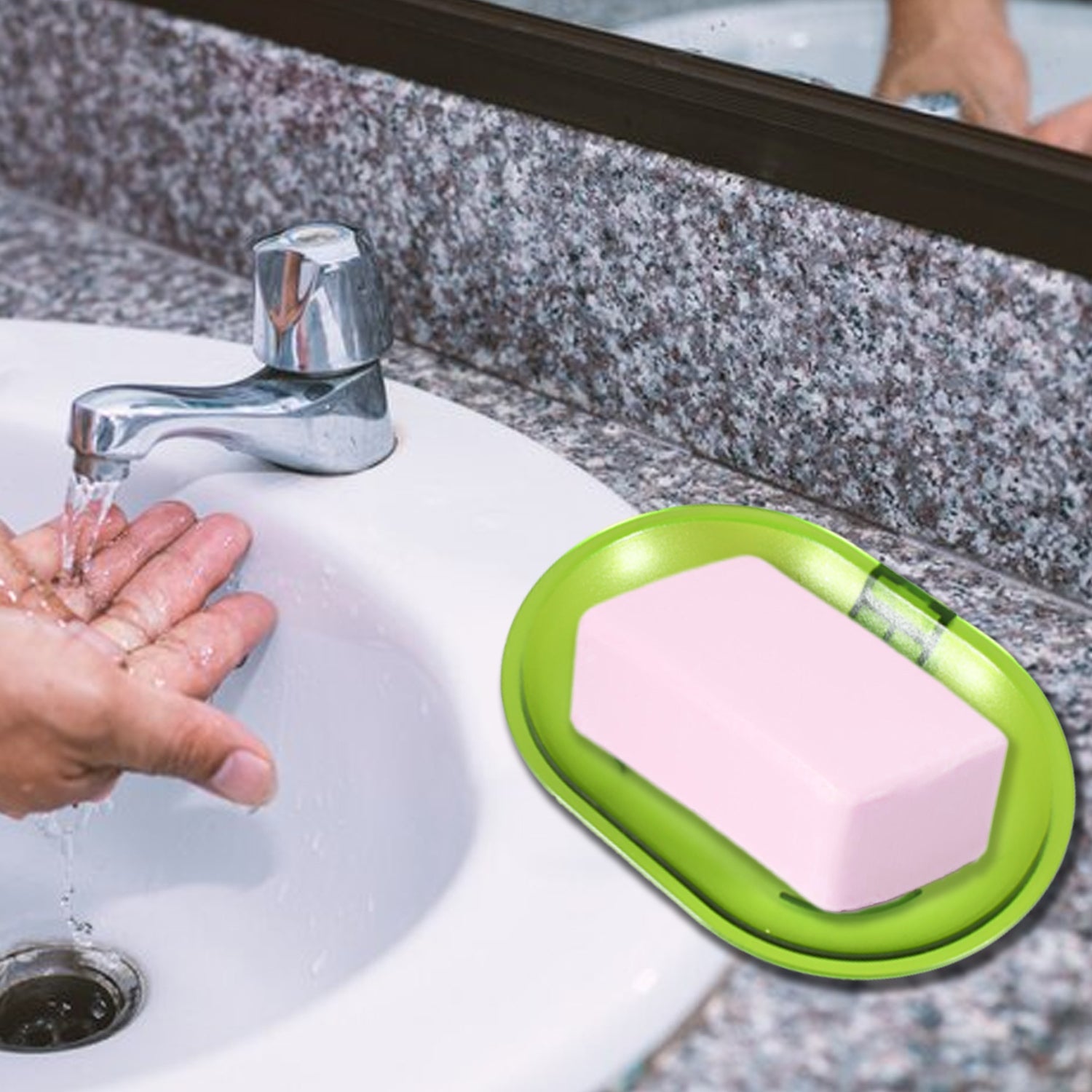 Plastic Soap Dish Holder for Bathroom Shower Wall Mounted Self Adhesive Soap Holder Saver Tray-Plastic Sponge Holder for Kitchen Storage Rack Soap Box, Bathroom ,Sabudani