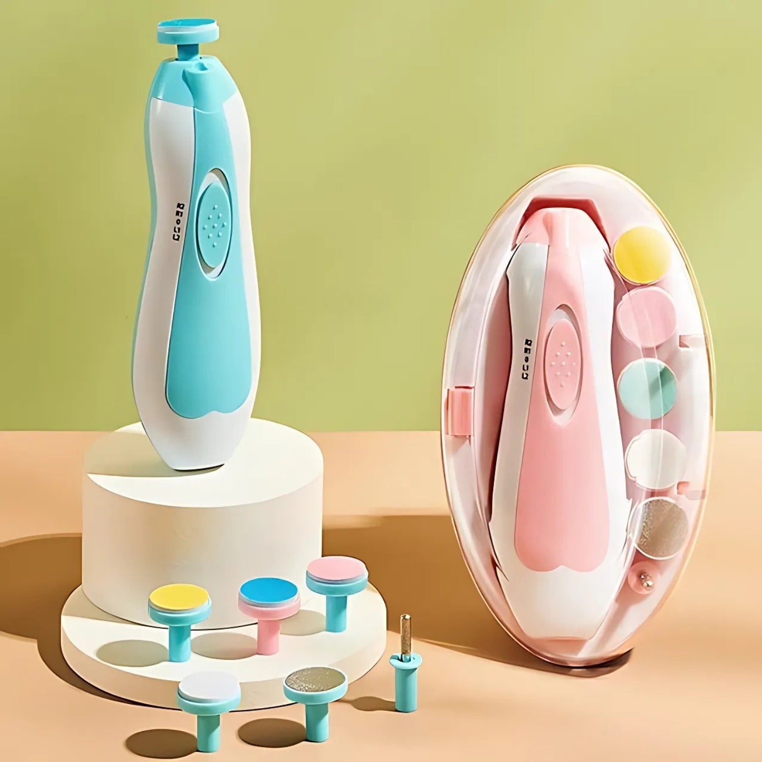 Electric Baby Nail Trimmer With Grinding Heads For Newborn Infant And Toddler
