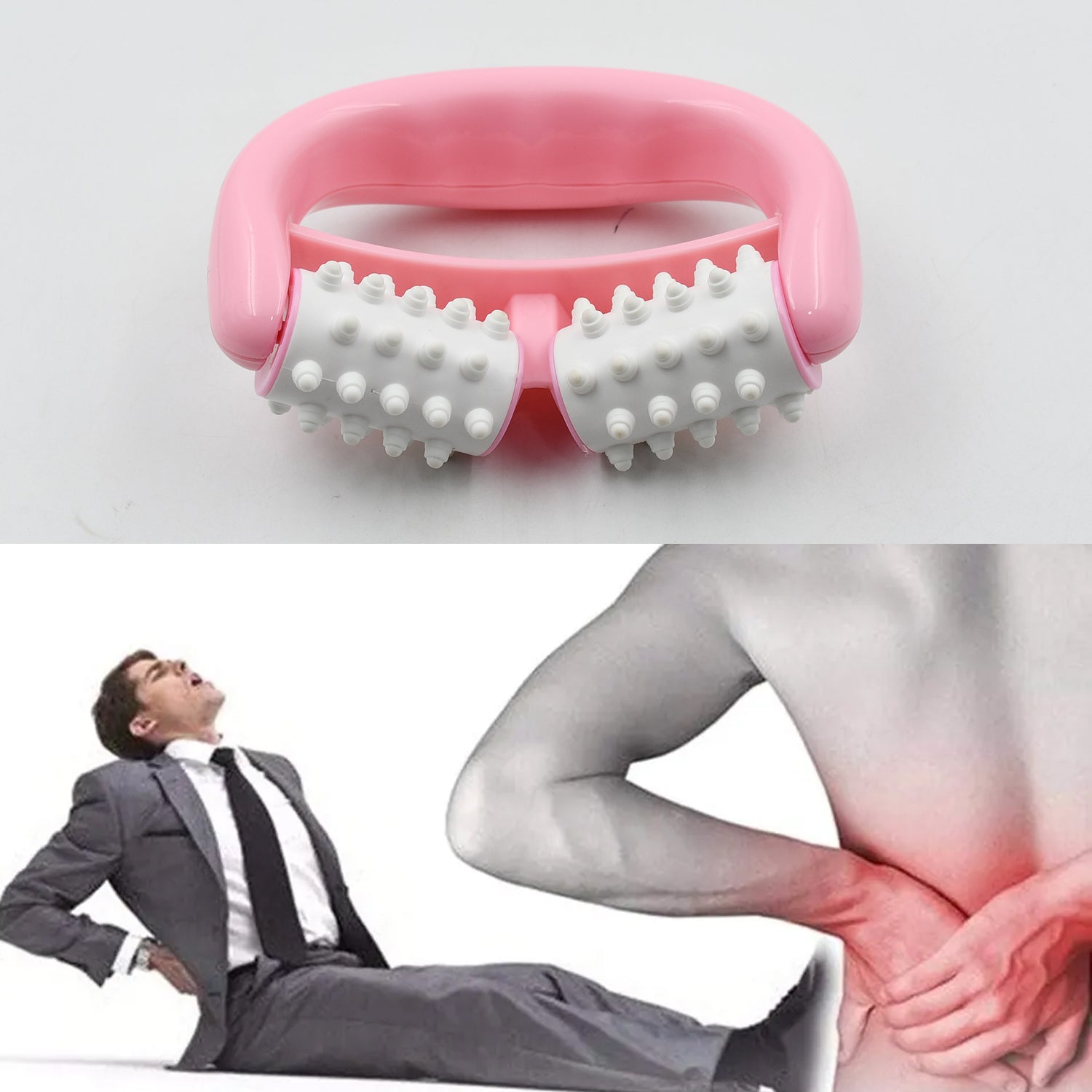 Plastic Massage Roller - 2-Roller Manual Design for Cellulite & Muscle Pain Relief